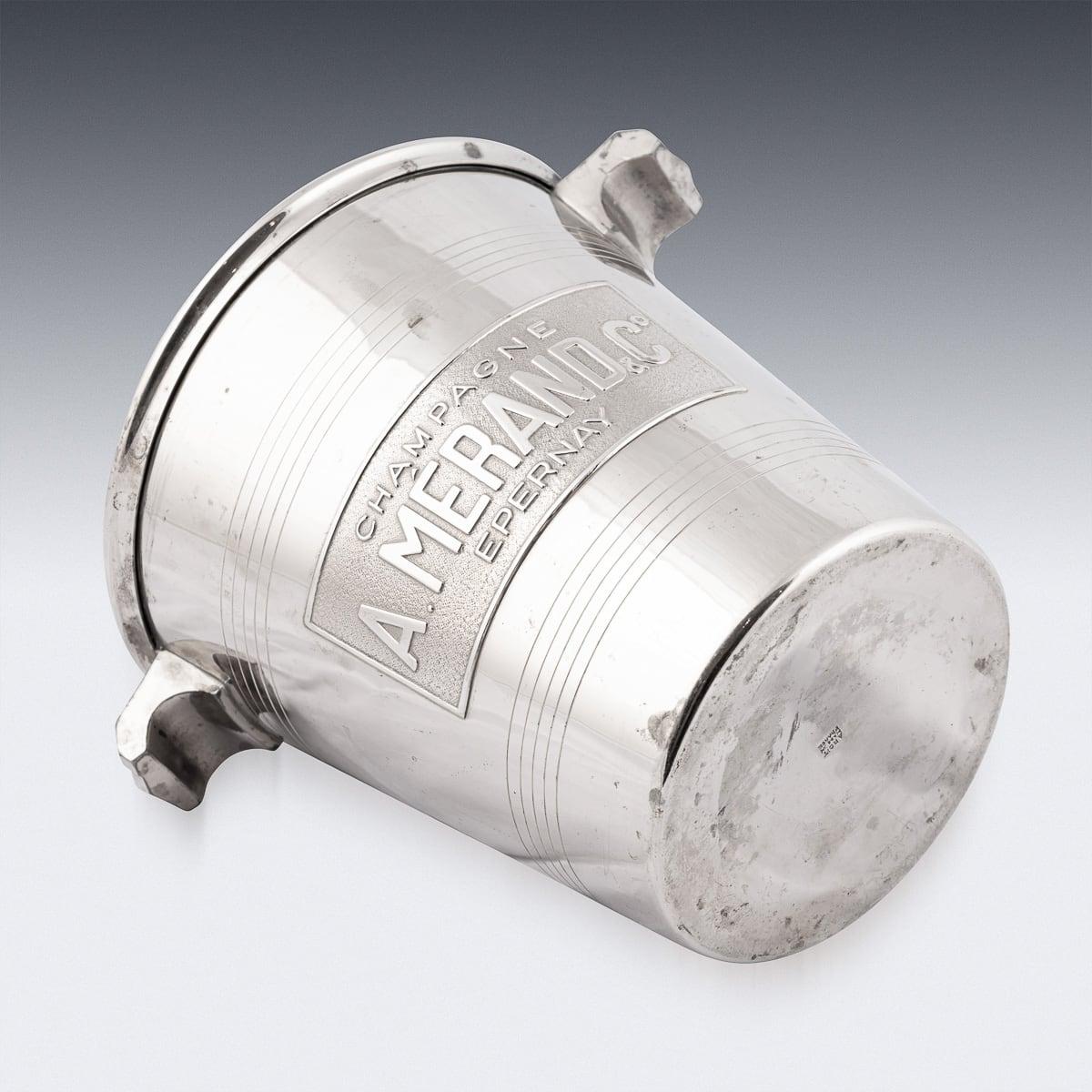 Vintage A Merand & Co Epernay Champagne / Wine Cooler, placcato in argento, del XX secolo. in vendita 1
