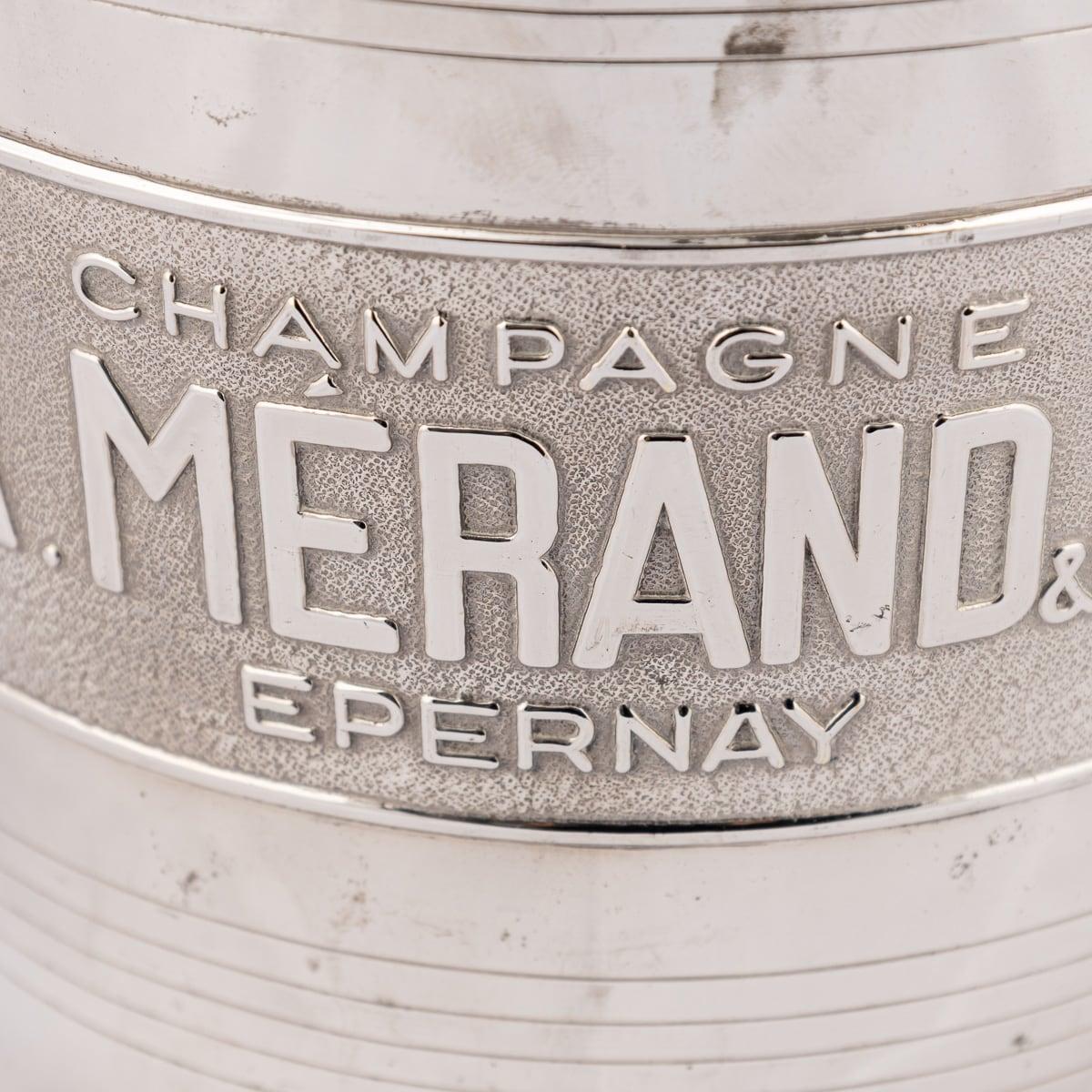 Vintage A Merand & Co Epernay Champagne / Wine Cooler, placcato in argento, del XX secolo. in vendita 3