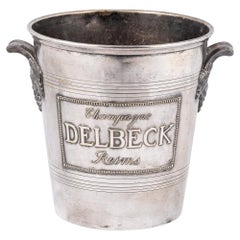 Champañera / Enfriador de vino Delbeck Reims francés del siglo XX, chapado en plata c.1930