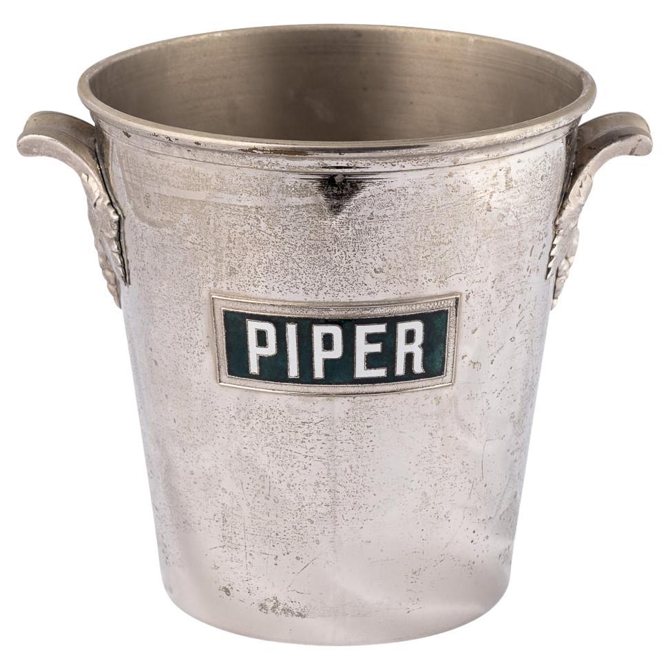 Champañera / Enfriador de vino Piper-Heidsieck de Reims chapado en plata francesa de la época del siglo XX