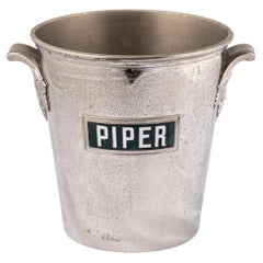 Champañera / Enfriador de vino Piper-Heidsieck de Reims chapado en plata francesa de la época del siglo XX