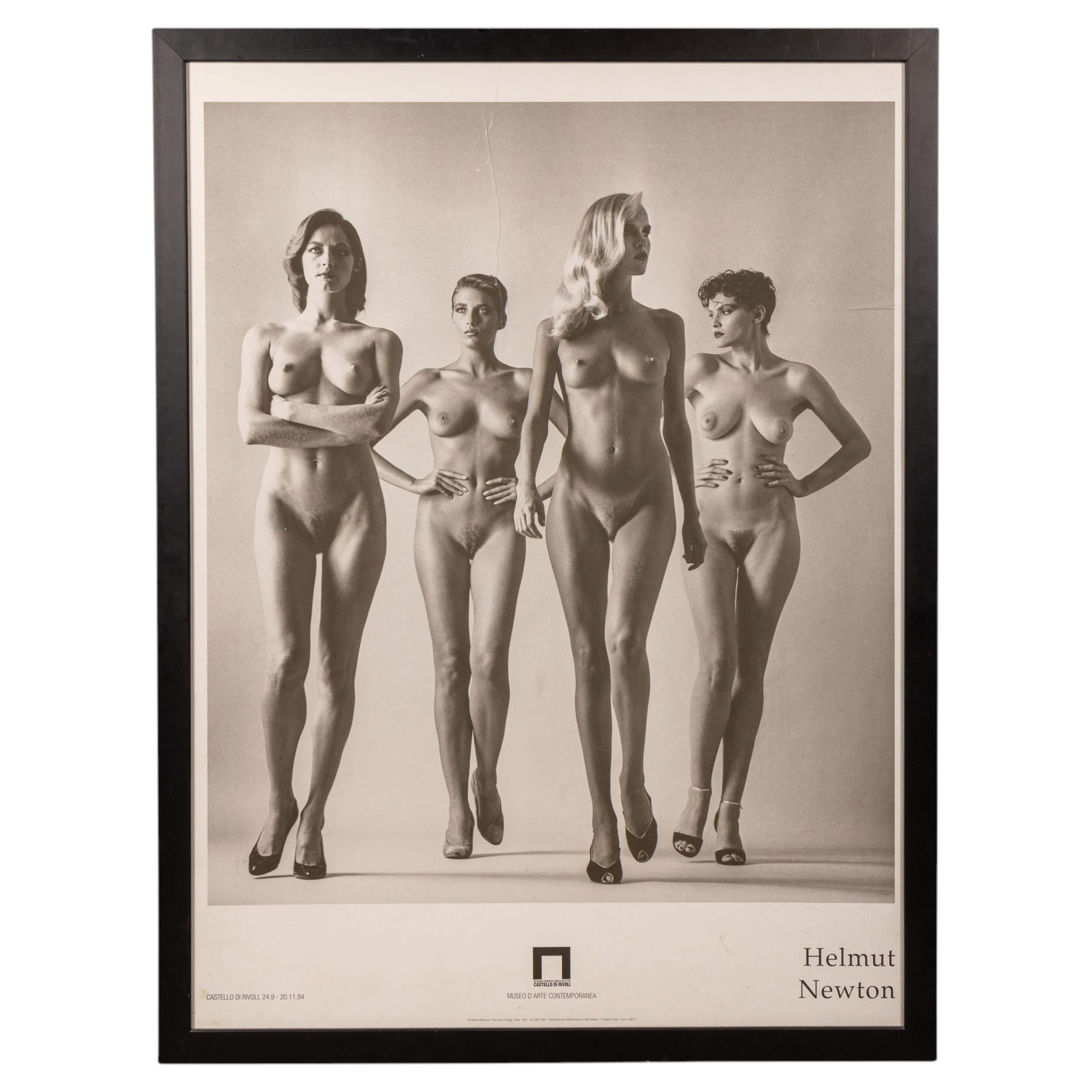 Vintage 20thC French "They Are Coming" Framed Poster By Helmut Newton c.1994