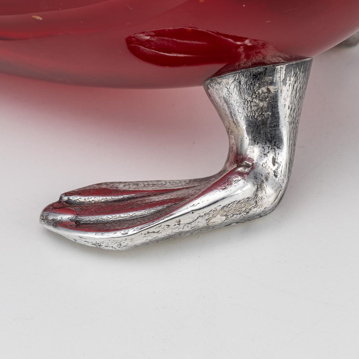 Antigua jarra de clarete de morsa alemana montada en plata maciza del siglo XX c.1960 en venta 10