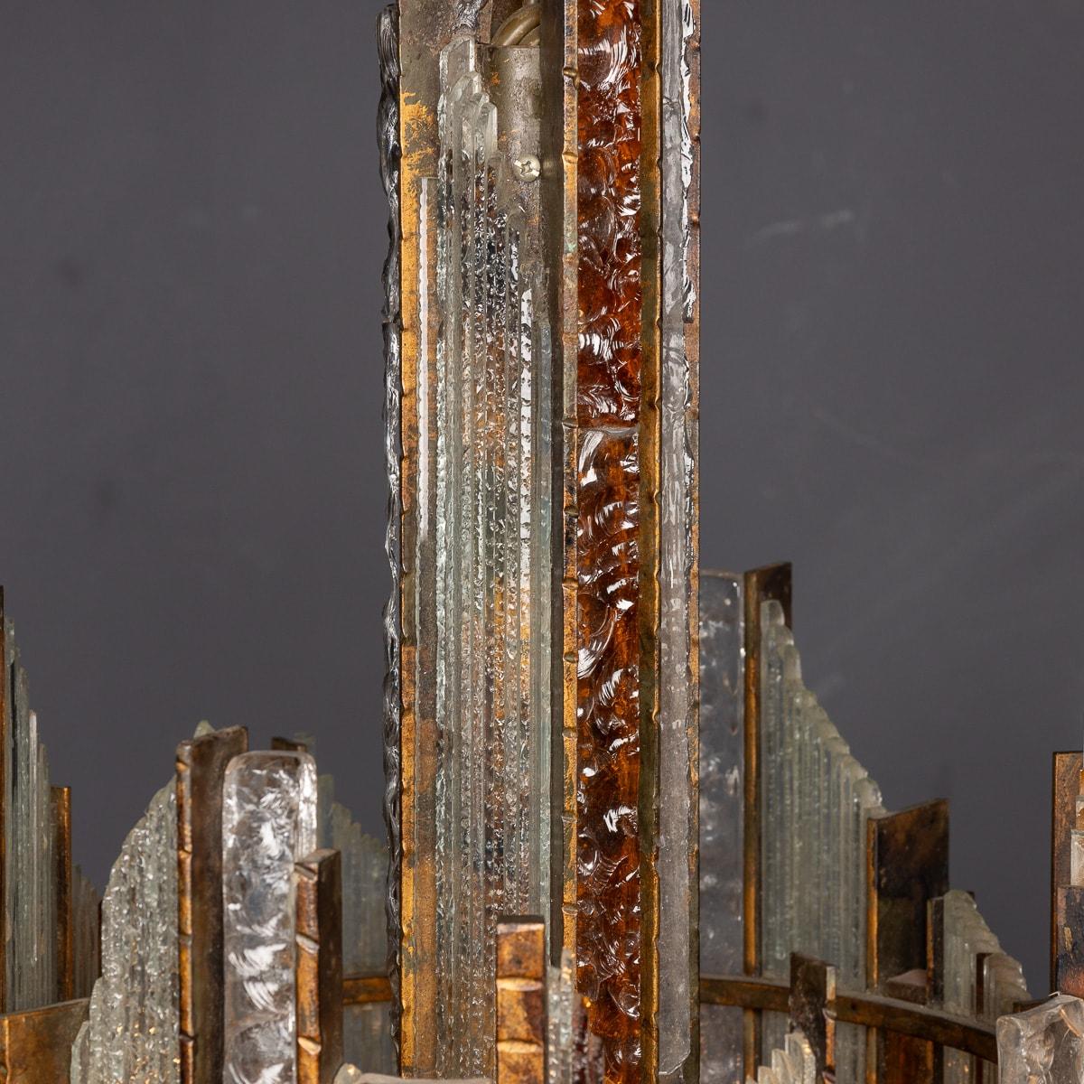 Vintage 20thC Italian Brutalist Pendant Light By Albano Poli For Poliarte c.1970 For Sale 5