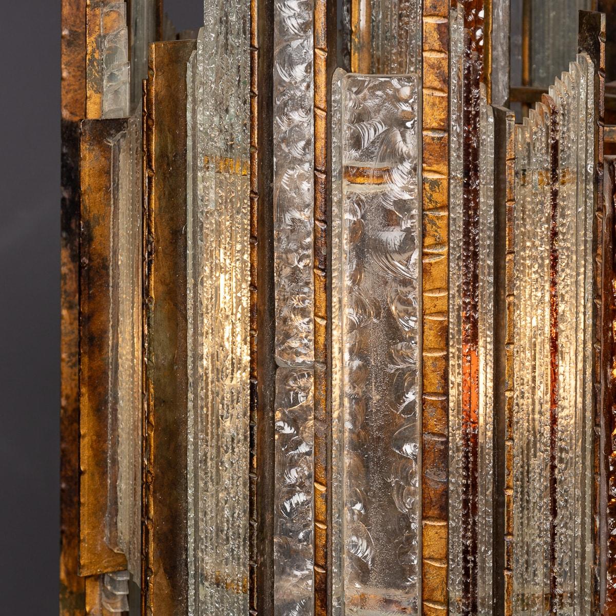 Vintage 20thC Italian Brutalist Pendant Light By Albano Poli For Poliarte c.1970 For Sale 2