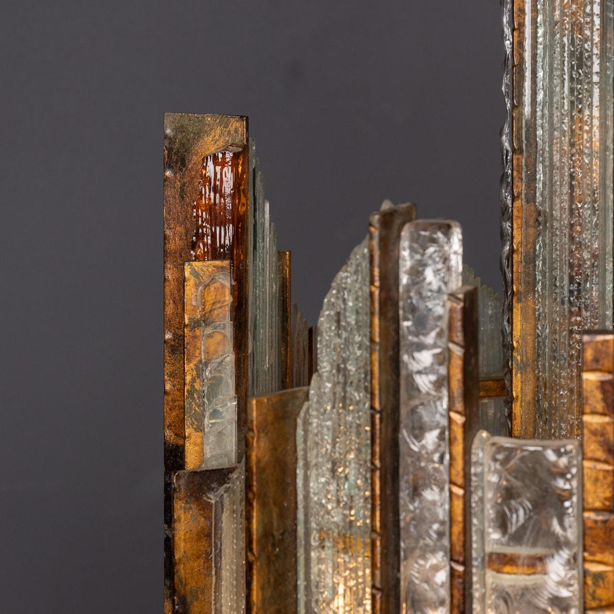 Vintage 20thC Italian Brutalist Pendant Light By Albano Poli For Poliarte c.1970 For Sale 3