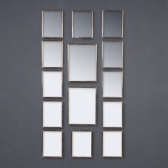 Vintage 20thC Italian Collection Of White Metal Framed Mirrors c.1950