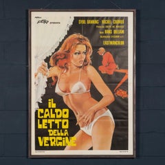 Vintage 20thC Italian Film Poster For "Il Caldo Letto Della Vergine" c.1974