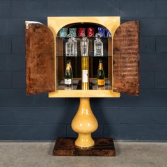 Vintage 20thC Italian Goatskin Bar Cabinet On Pedestal Base By Aldo Tura c.1960