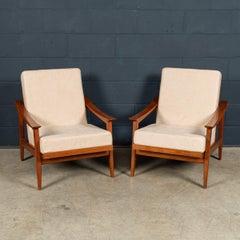 Vintage 20thC Italian Pair Of Reclining Lounge Chairs c.1960