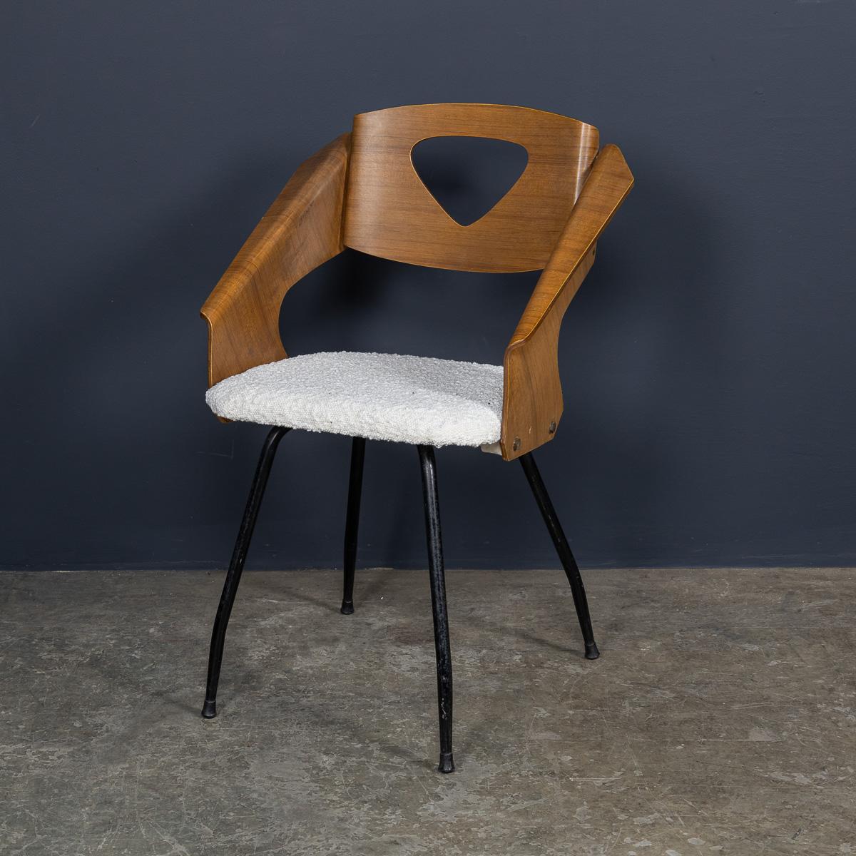 Juego de seis sillas de comedor de madera curvada de Carlo Ratti c.1950 Italiano en venta