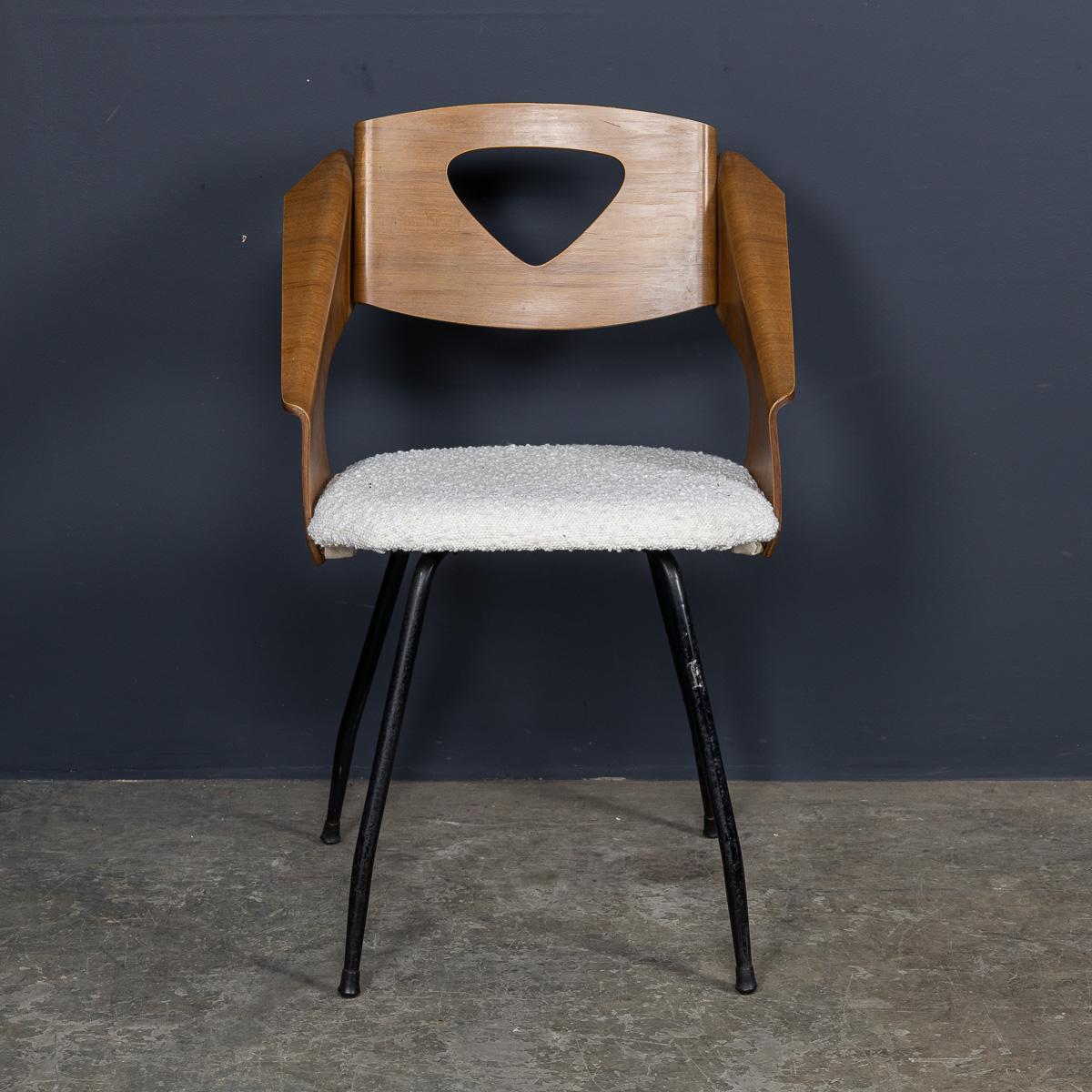 Juego de seis sillas de comedor de madera curvada de Carlo Ratti c.1950 en venta 1