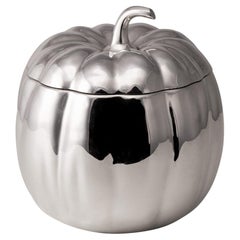 Secchiello per il ghiaccio 'Zucca' placcato in argento vintage del XX secolo di Teghini c.C.