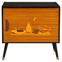 Vintage 20thC Italian Small Revolving Bar Sideboard c.1960