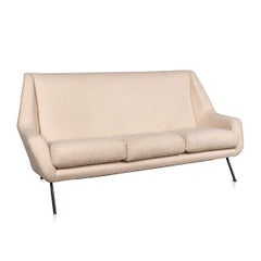 Vintage 20thC Italian Sofa In Cream Boucle c.1950