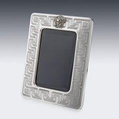 Marco de fotos vintage de Gianni Versace del siglo XX, de plata maciza y chapado en oro, de origen italiano