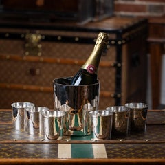 Vintage 20thC Italian Solid Silver Ice Bucket & Six Beakers, Florence c.1970