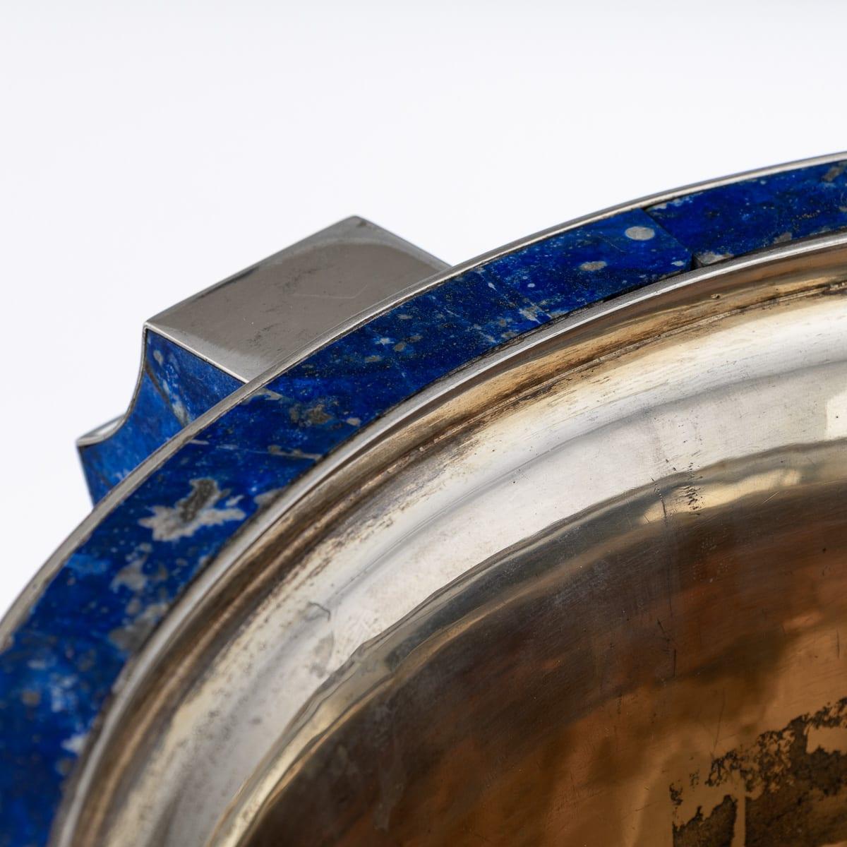 Vintage 20thC Italienisch massivem Silber & Lapislazuli großen Weinkühler c.1970 im Angebot 6