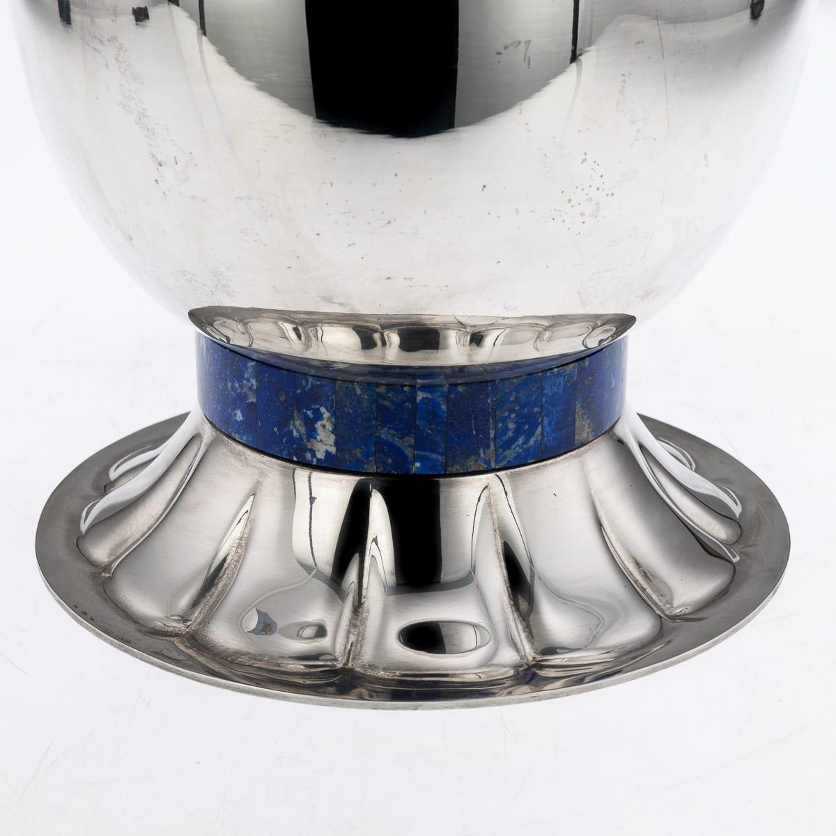 Vintage 20thC Italienisch massivem Silber & Lapislazuli großen Weinkühler c.1970 im Angebot 11