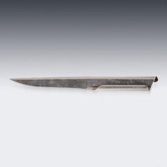 Abridor de cartas / cuchillo para papel italiano de plata maciza de finales del siglo XX, de Bulgari, hacia 1970