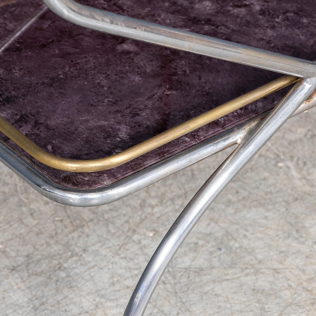 Vintage 20thC Italian Steel & Glass Drinks Trolley With Marble Effect c.1980 For Sale 11