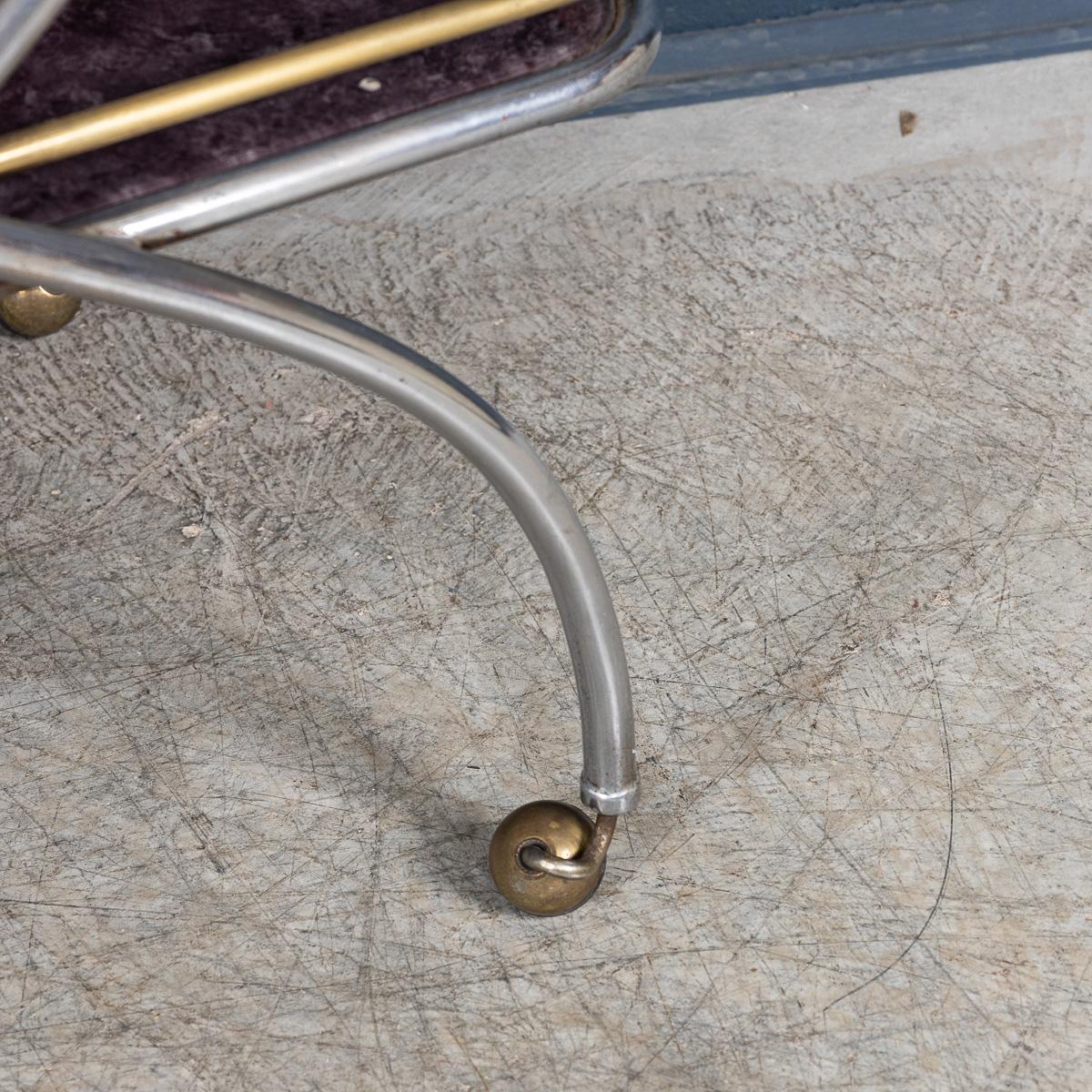 Vintage 20thC Italian Steel & Glass Drinks Trolley With Marble Effect c.1980 For Sale 12