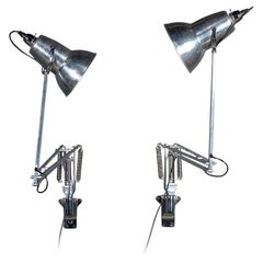 Vintage 20thC Pair Of Original English Angle Poise Wall Mounted Lamps c.1970