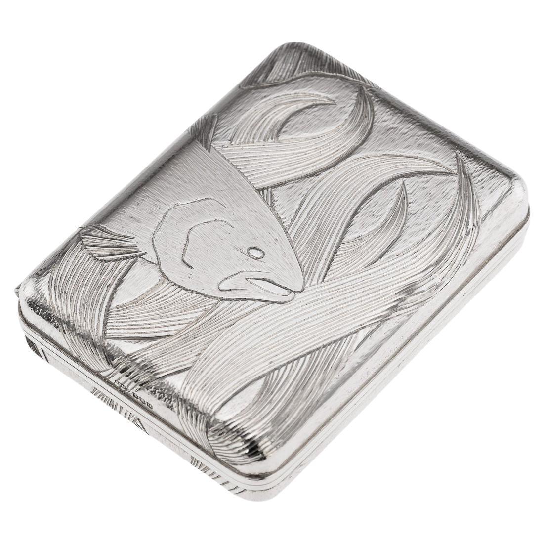 Vintage 20thC Scottish Solid Silver Fly Fishing Case, Angus Mcfadyen c.1998