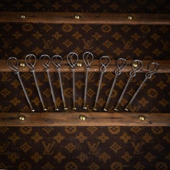 Vintage 20thC Set Of 10 Hermès Gilt Solid Silver Gilt Champagne Stirrers, France