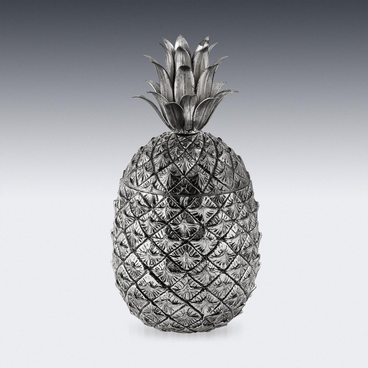 italien Vintage 20thC Silver Plated Pineapple Ice Bucket By Mauro Manetti, Italy c.1970 en vente
