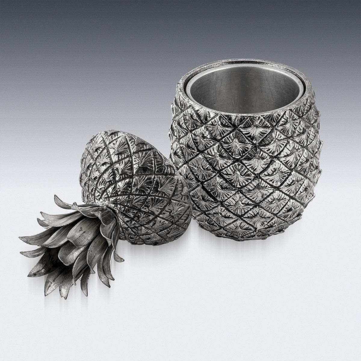 Vintage 20thC Silver Plated Pineapple Ice Bucket By Mauro Manetti, Italy c.1970 Bon état - En vente à Royal Tunbridge Wells, Kent