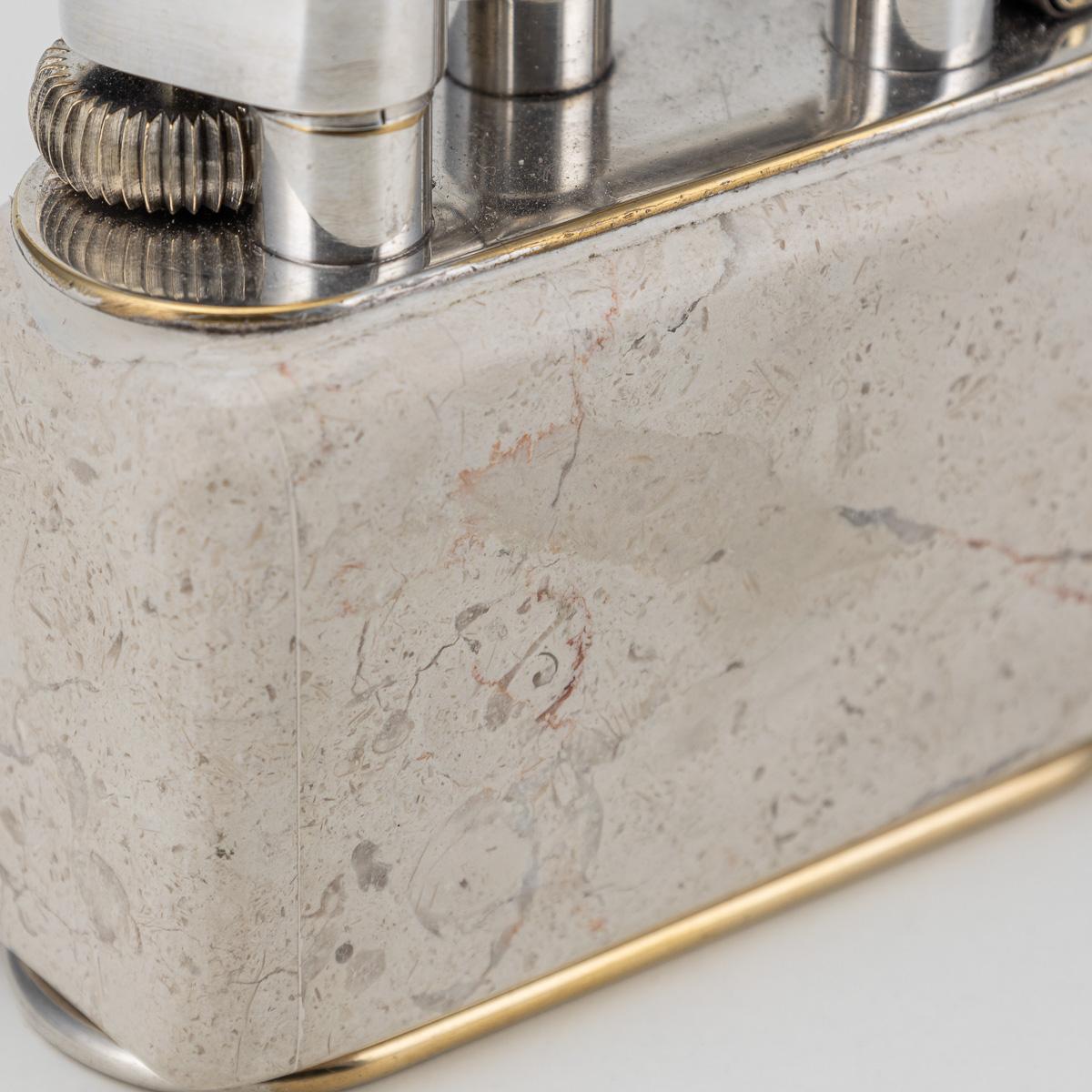 Accendino Dunhill d'epoca in marmo travertino e placcato in argento del 20° secolo C.C. in vendita 8