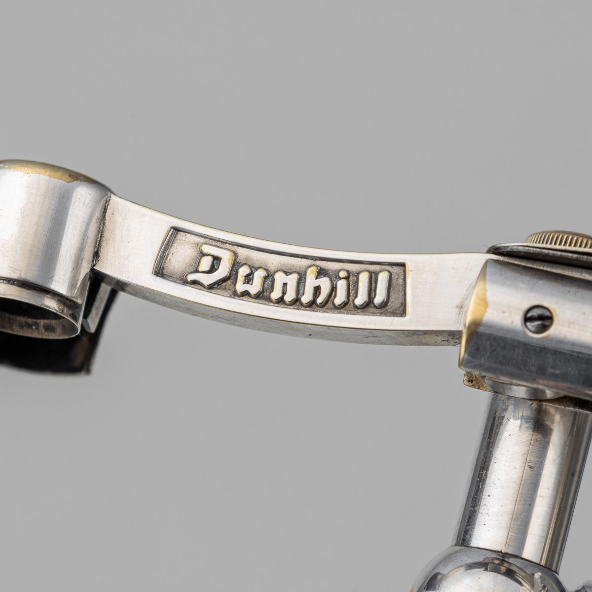 Accendino Dunhill d'epoca in marmo travertino e placcato in argento del 20° secolo C.C. in vendita 1