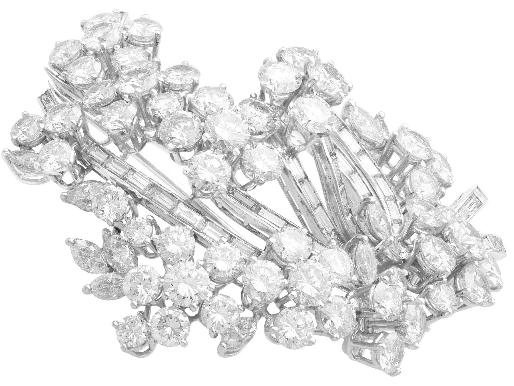 Brosche aus Platin mit 21 Karat Diamanten im Zustand „Hervorragend“ im Angebot in Jesmond, Newcastle Upon Tyne