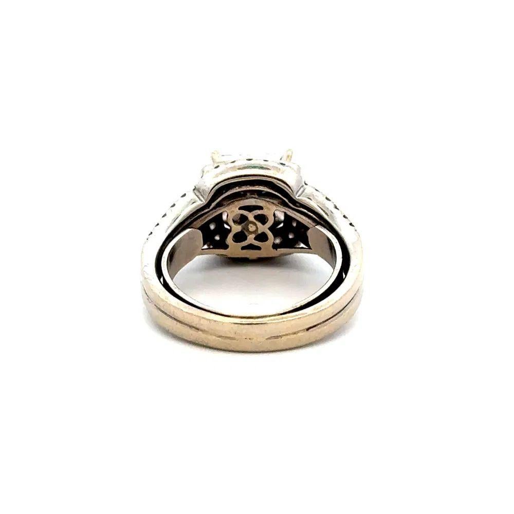 Women's Vintage 2.10 Carat Princess Cut GSI Diamond Gold Solitaire Statement Ring For Sale