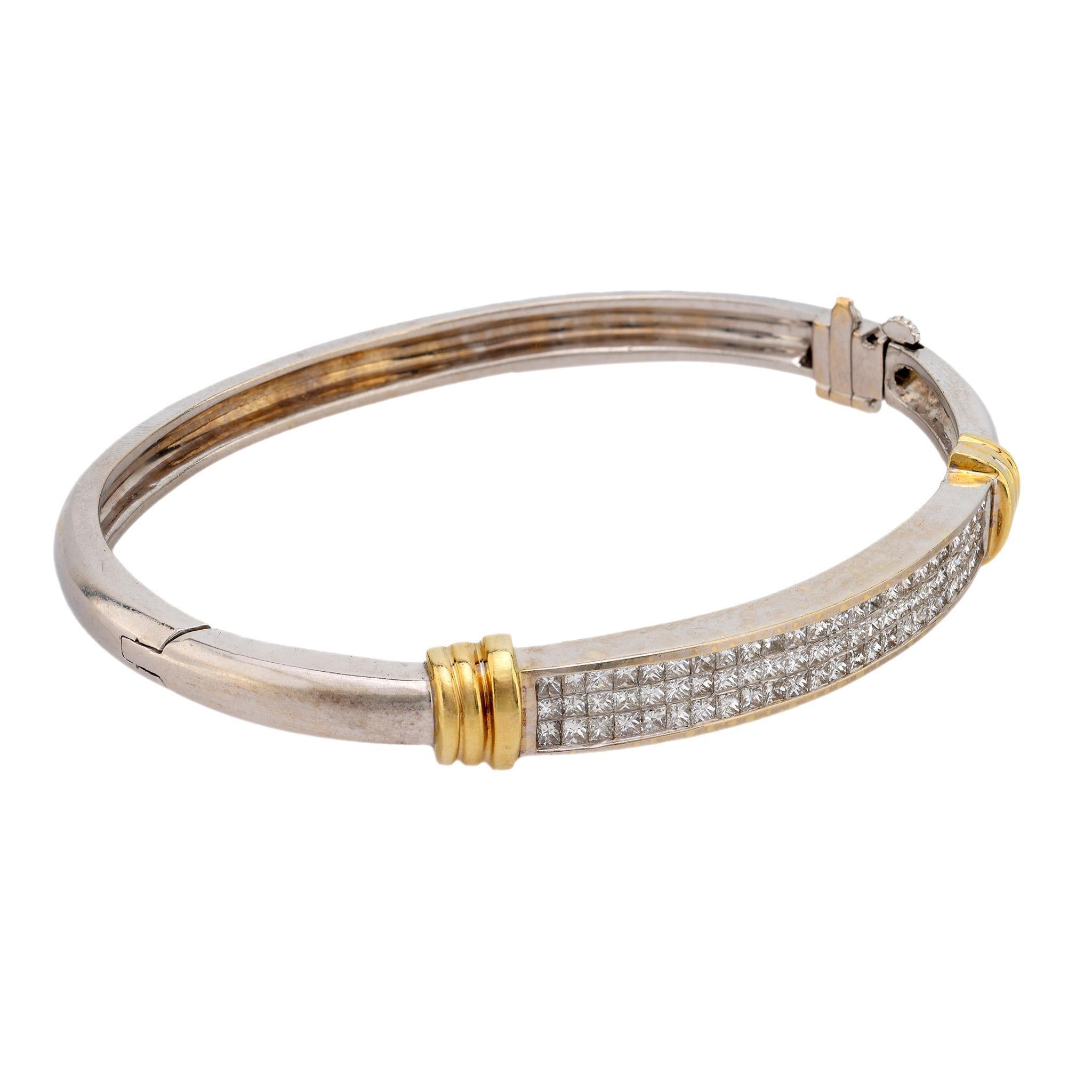 Armreif aus 18 Karat Gold mit 2,10 Karat Diamanten im Gesamtgewicht, Vintage (Moderne)