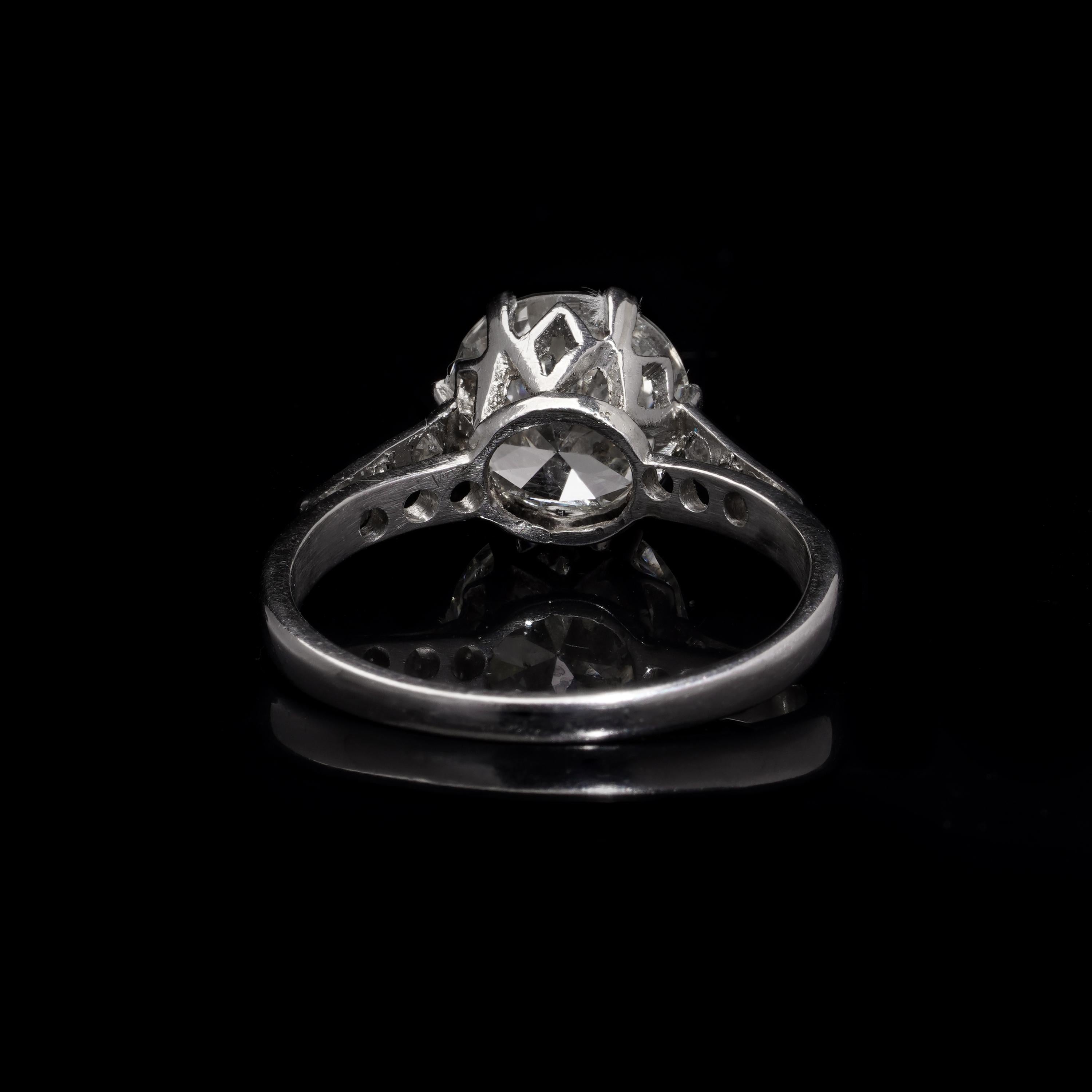 Vintage Solitär-Ring, Vintage, 2,11 Karat Platin, Diamant, 1950er-Jahre 2