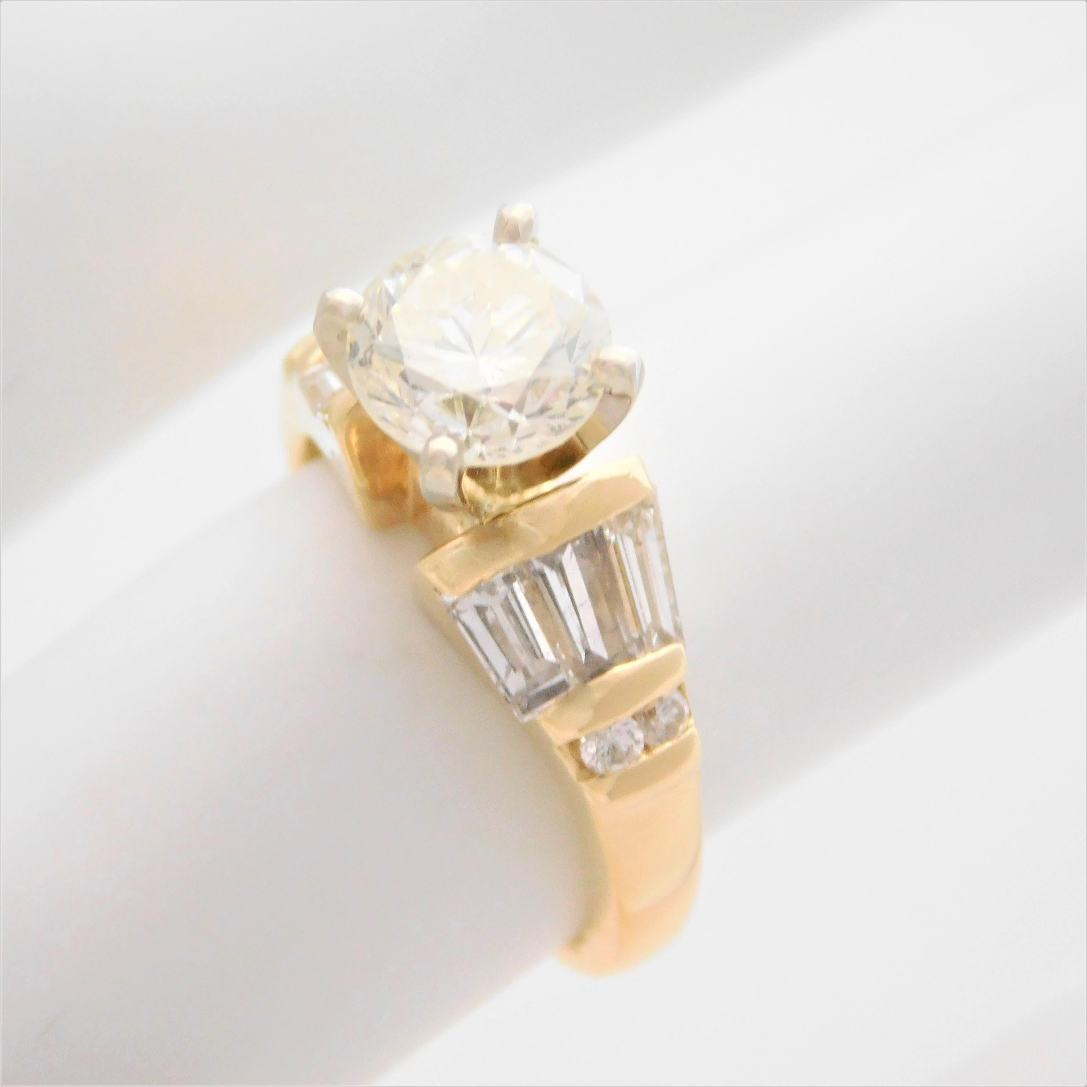 Vintage 2.12 Carat Diamond Engagement Ring For Sale 5