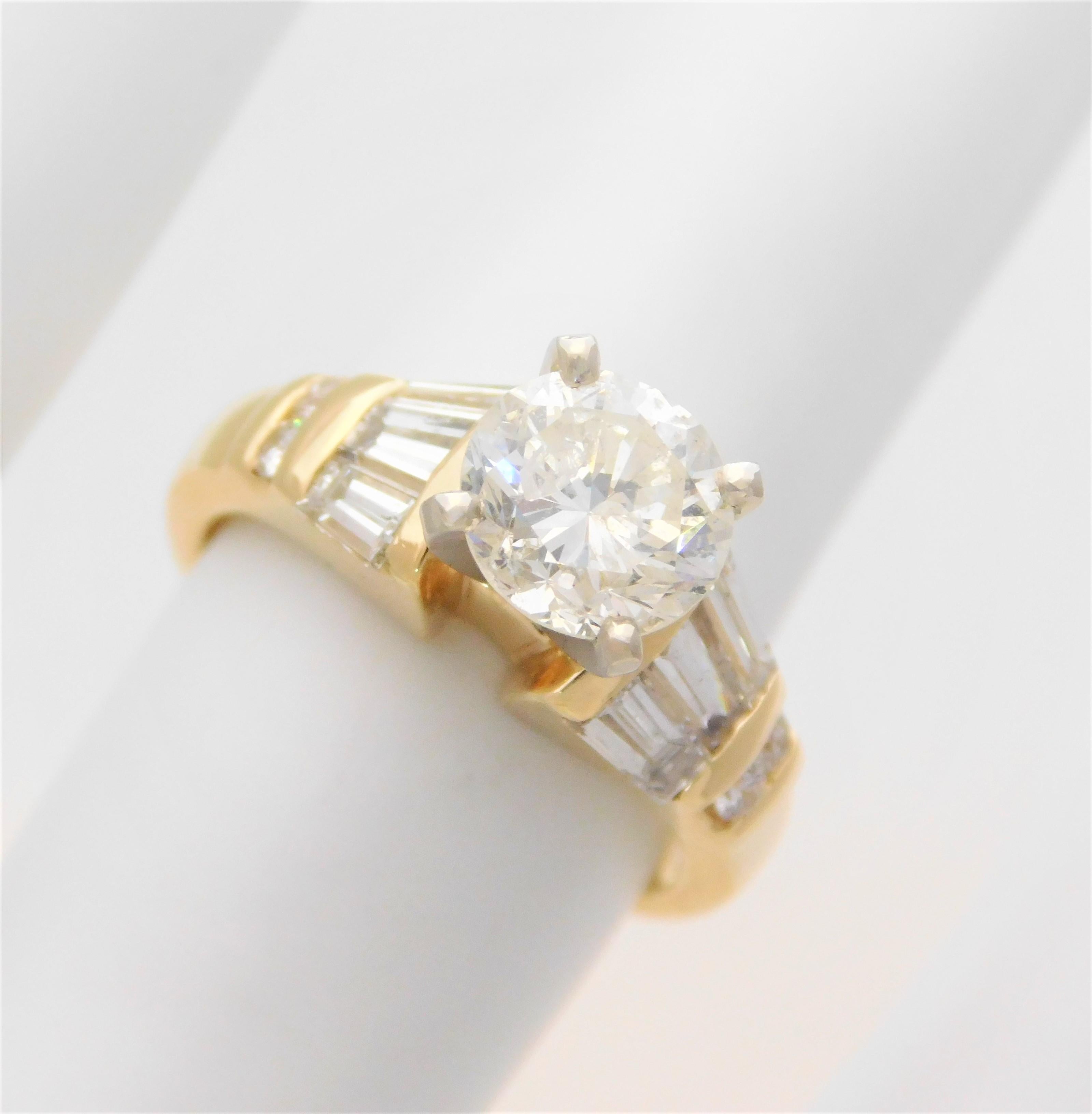 Vintage 2.12 Carat Diamond Engagement Ring For Sale 6