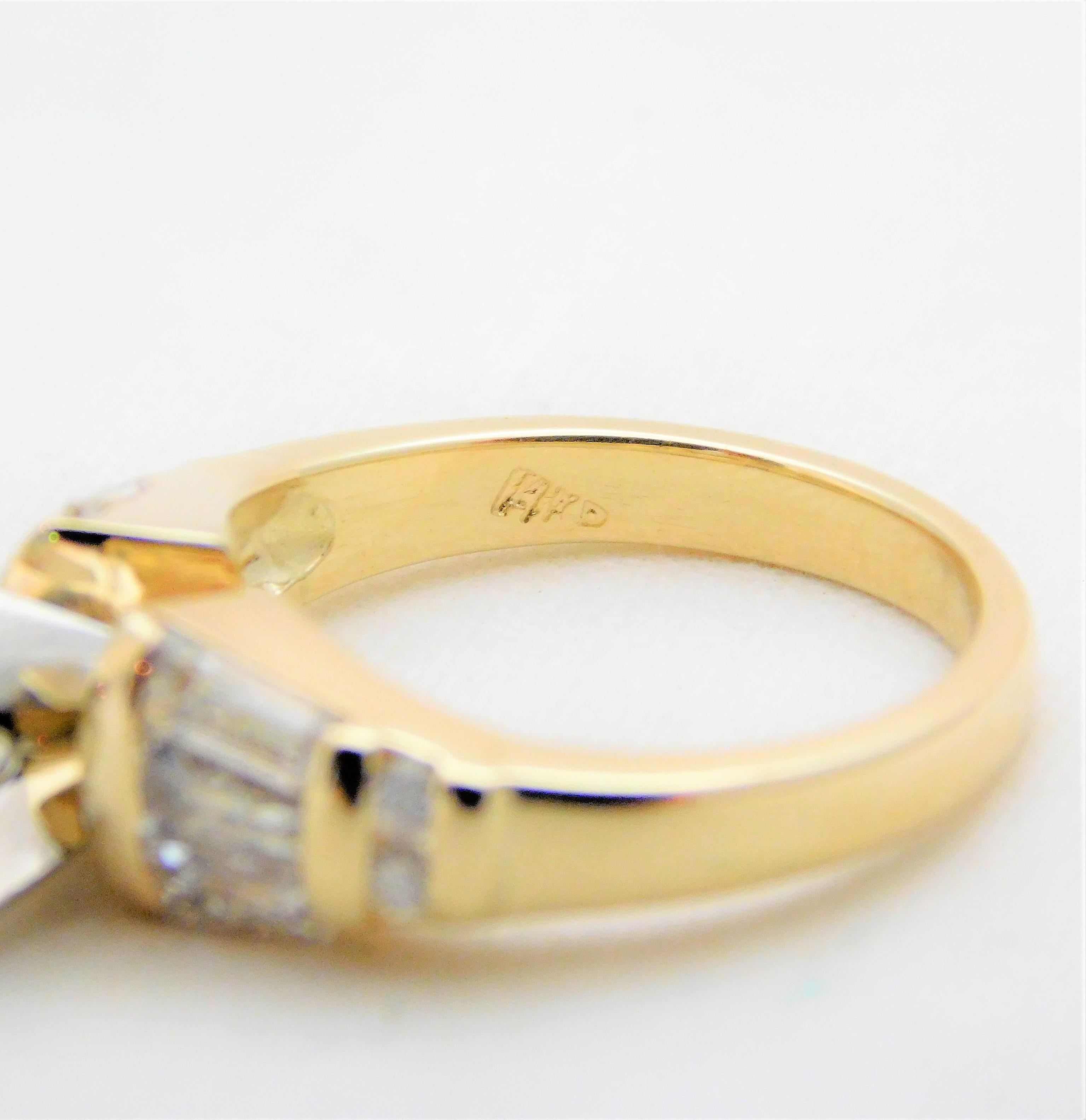 Vintage 2.12 Carat Diamond Engagement Ring For Sale 7