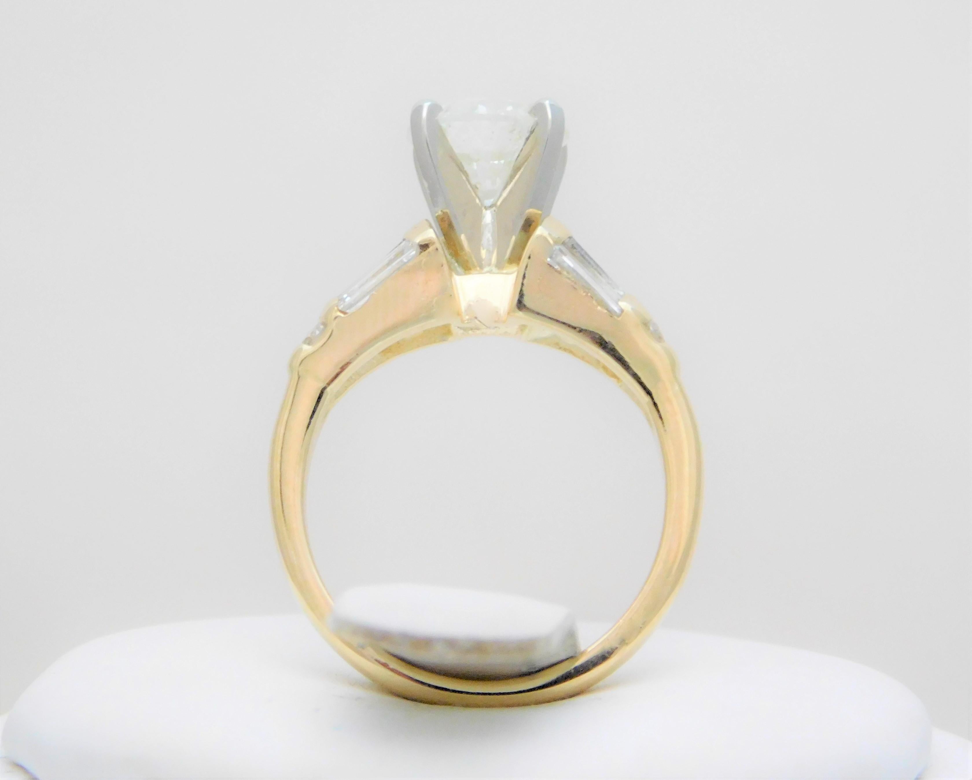 Vintage 2.12 Carat Diamond Engagement Ring For Sale 8