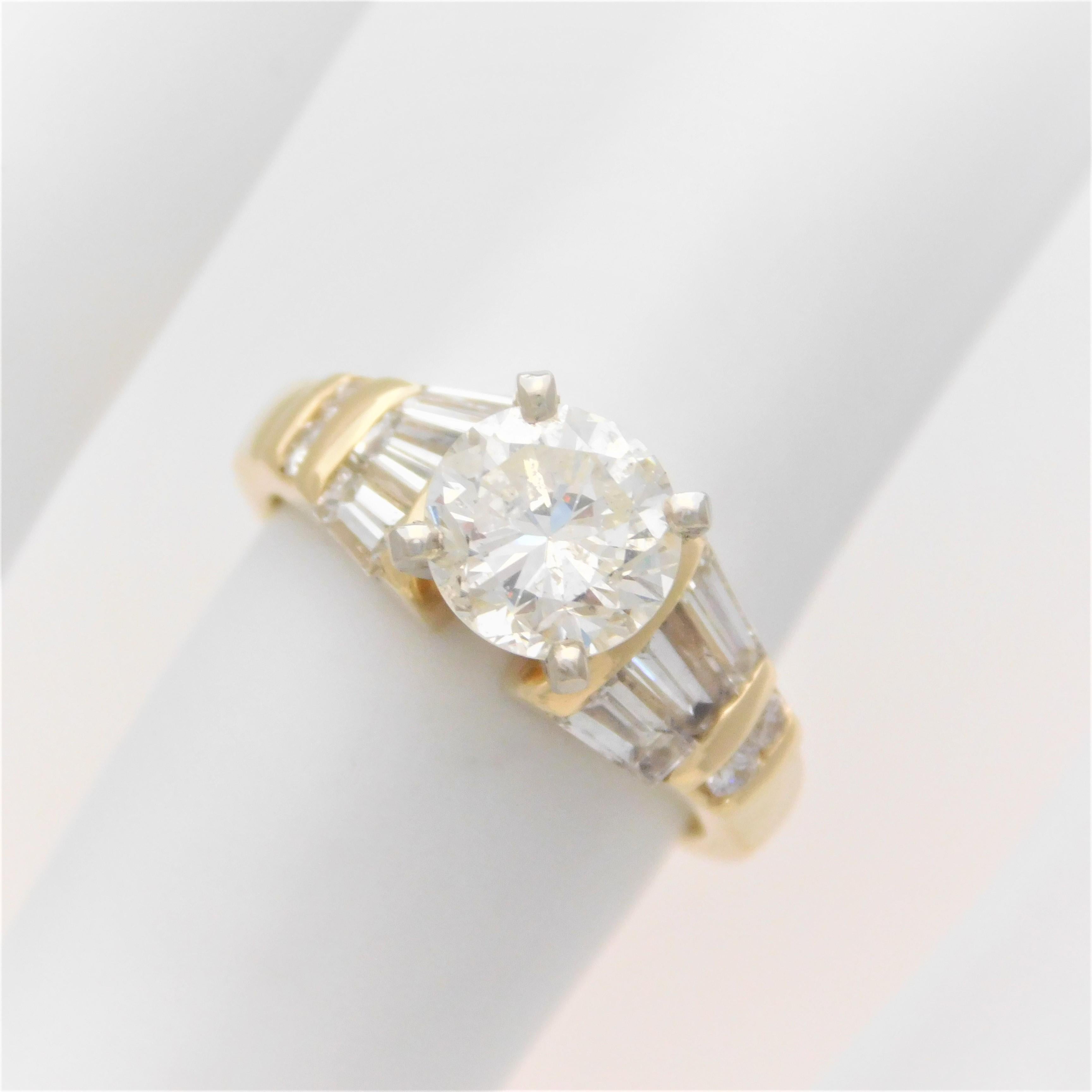 Modern Vintage 2.12 Carat Diamond Engagement Ring For Sale