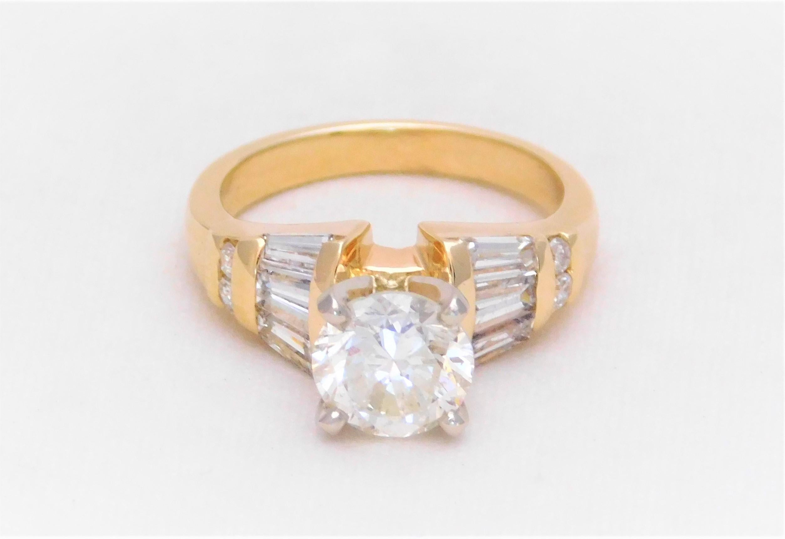 Vintage 2.12 Carat Diamond Engagement Ring In Excellent Condition For Sale In Metairie, LA