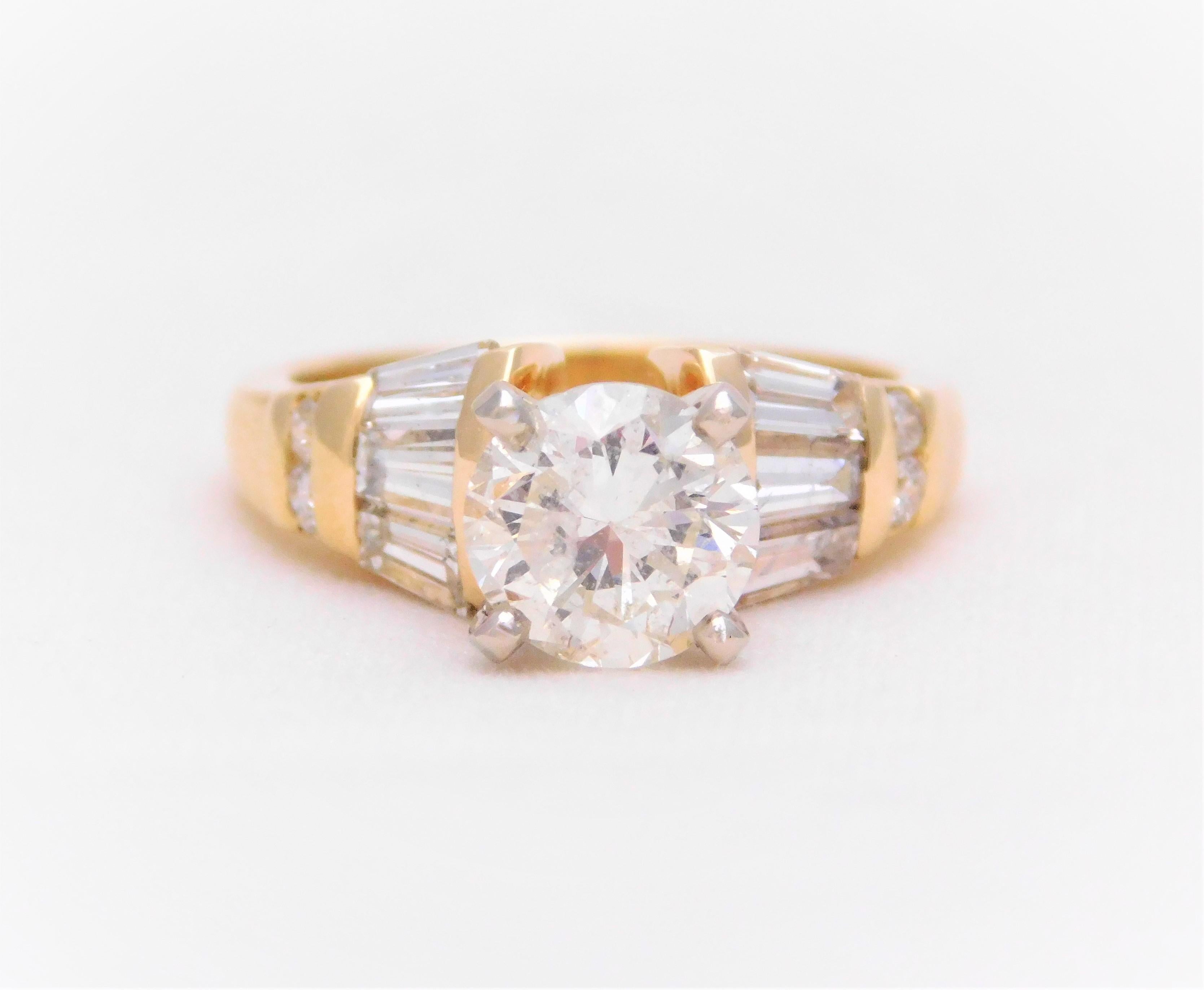 Women's Vintage 2.12 Carat Diamond Engagement Ring For Sale