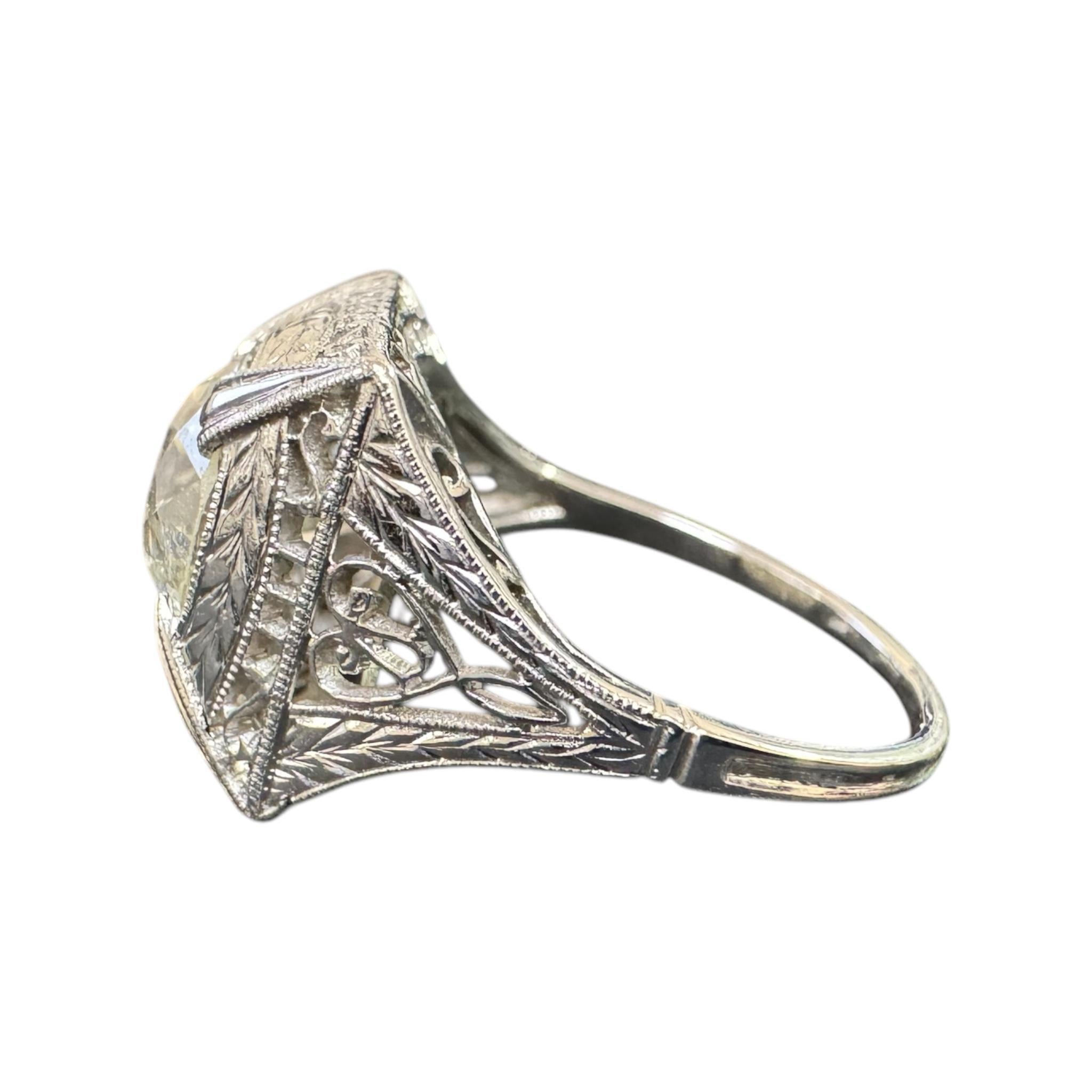 Vintage 2.14 Carat Old European Cut Platinum Diamond Ring GIA For Sale 3