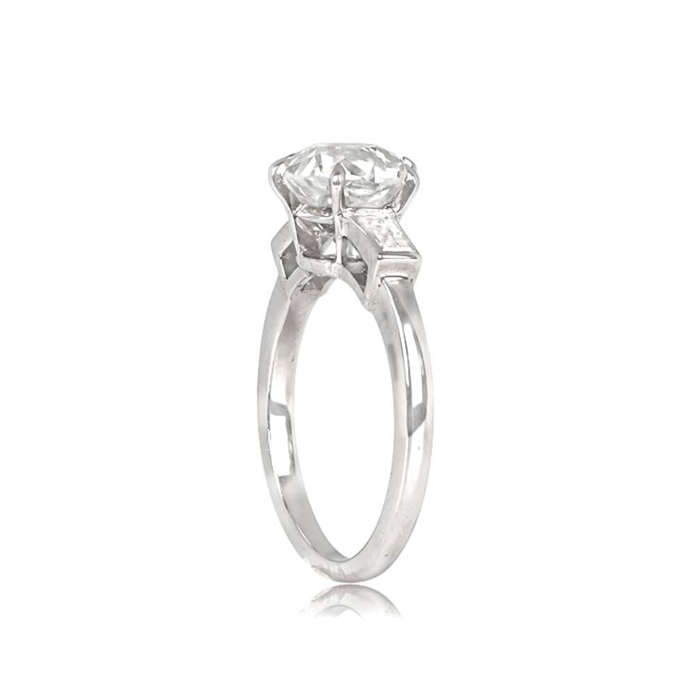 Art Deco Vintage 2.14 Carat Old European Cut Diamond Engagement Ring, VS1 Clarity For Sale