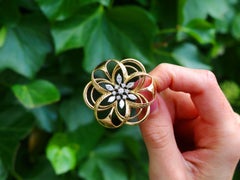 Vintage 2.15 Carat Diamond and Yellow Gold Brooch Circa 1960