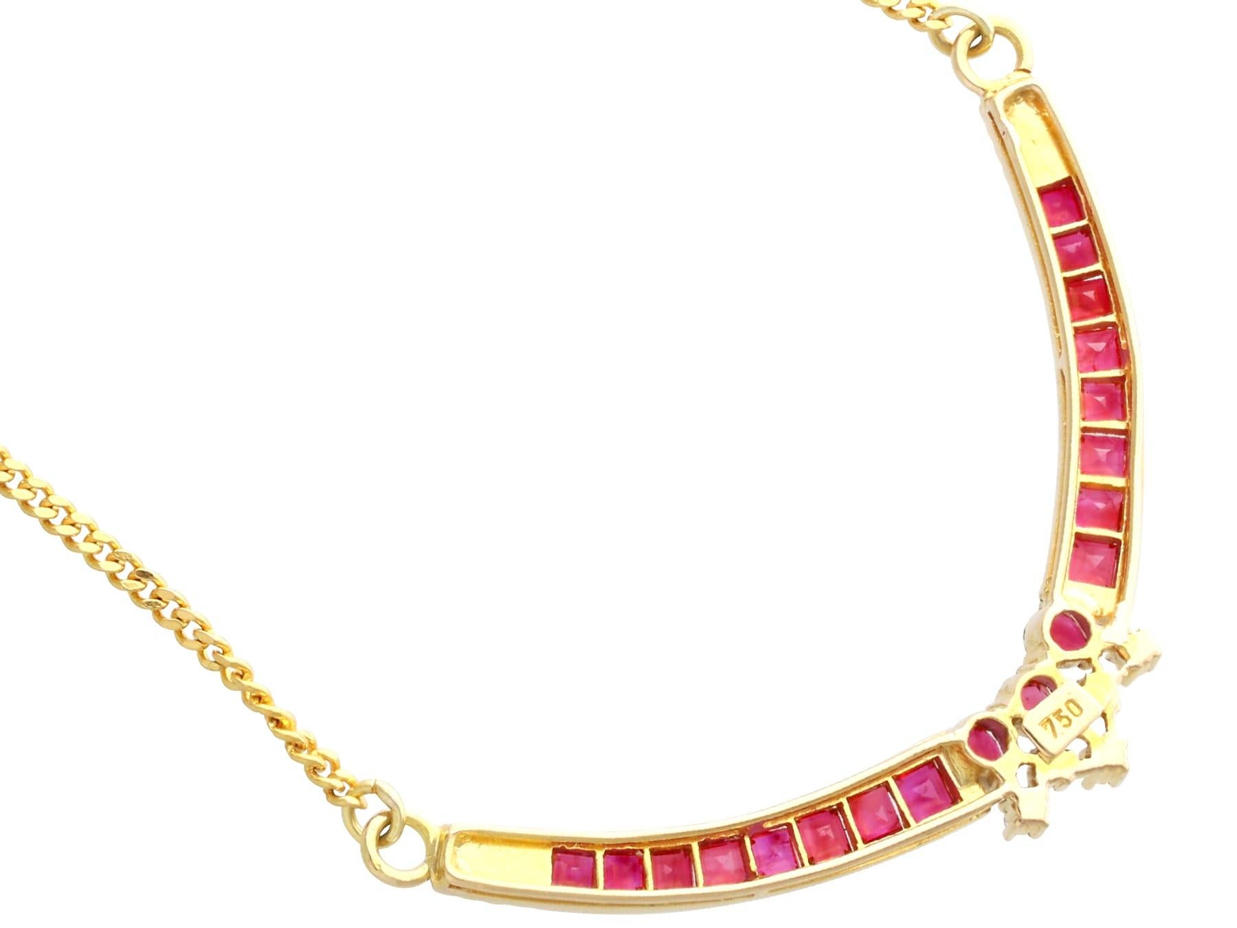 Halskette aus 18 Karat Gelbgold mit 2,15 Karat Rubin und Diamant, Vintage, um 1990 im Angebot 1