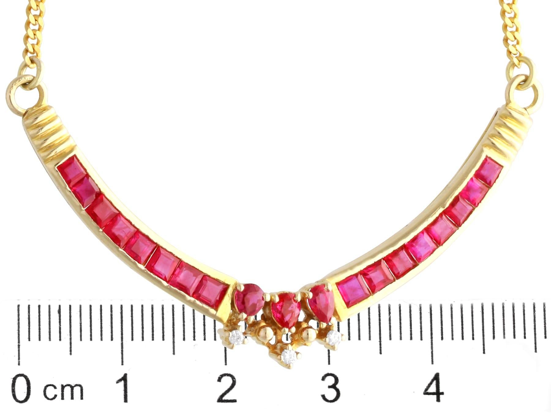 Halskette aus 18 Karat Gelbgold mit 2,15 Karat Rubin und Diamant, Vintage, um 1990 im Angebot 2