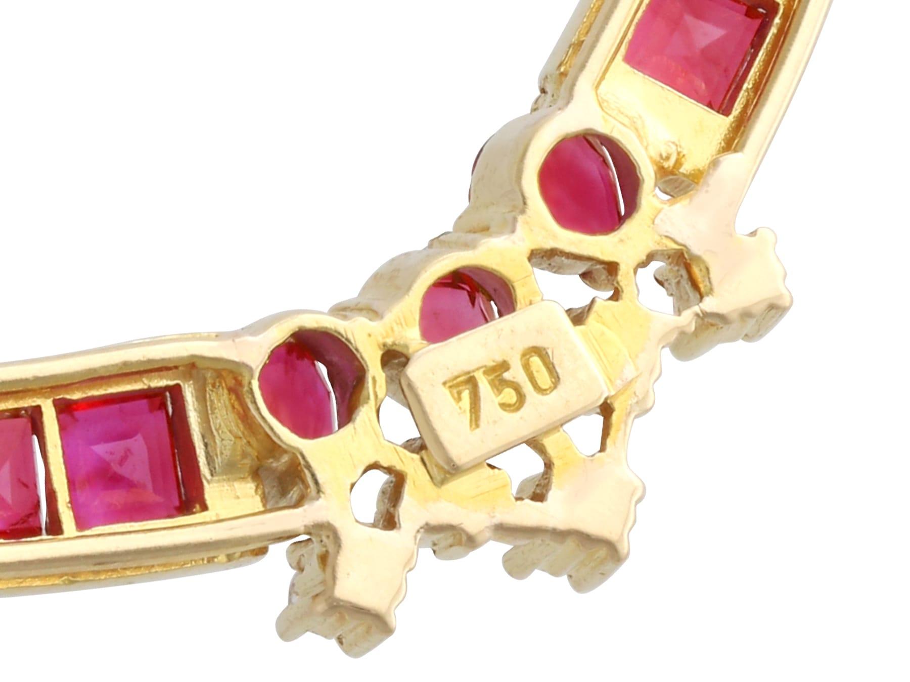Halskette aus 18 Karat Gelbgold mit 2,15 Karat Rubin und Diamant, Vintage, um 1990 im Angebot 3
